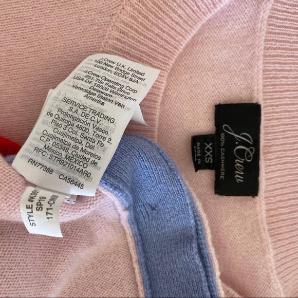 J. Crew color block crew neck cashmere sweater - Picture 7 of 7
